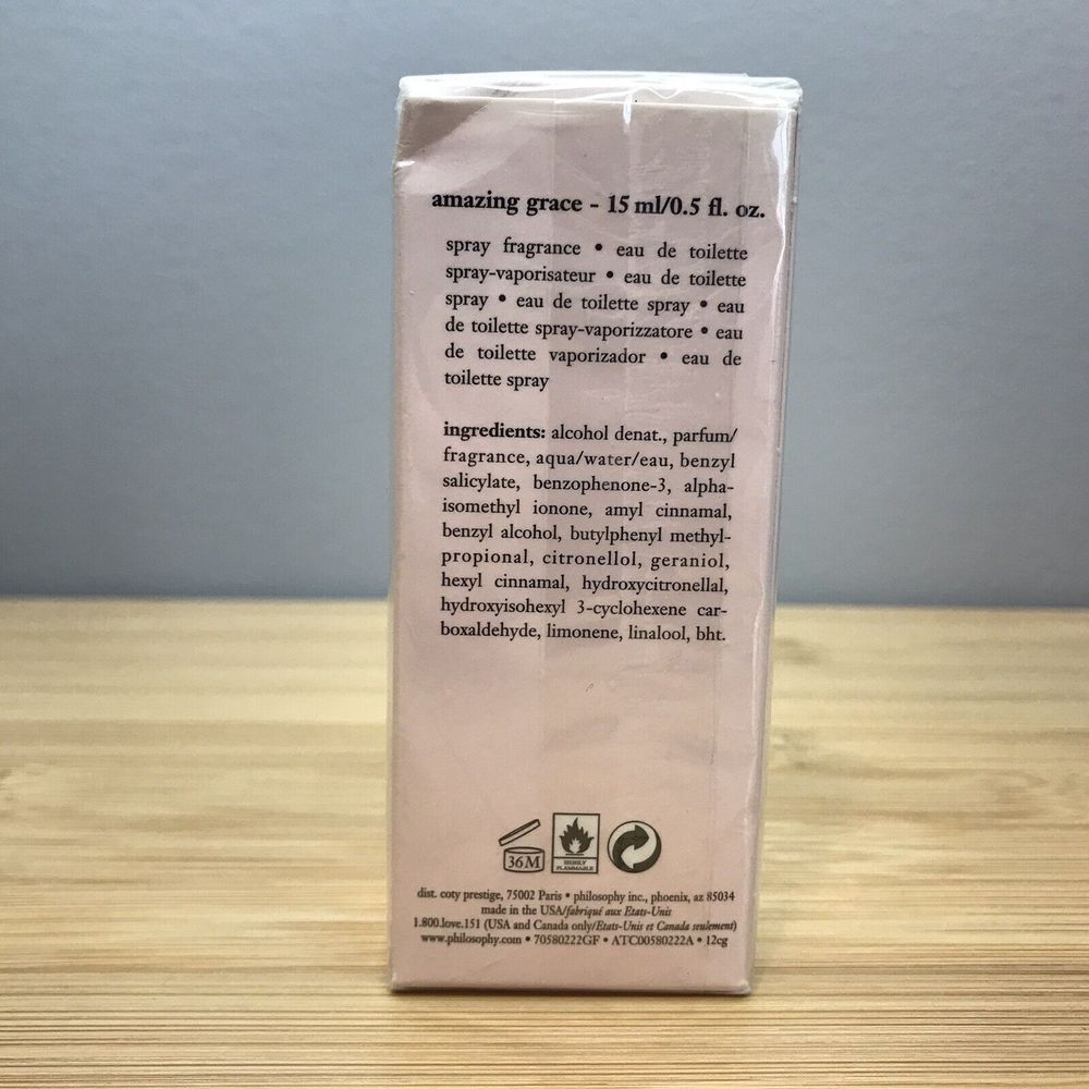 New Philosophy Amazing Grace EDT Fragrance Spray 0.5 oz/15ml Travel Size Sealed - Picture 2 of 3